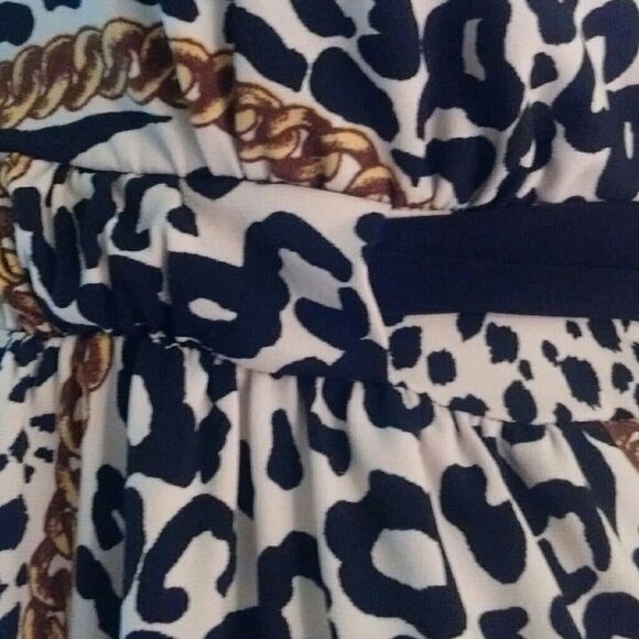 Sensual Animal and Gold Chain Print Dress Size Large - Picture 5 of 8